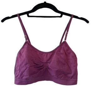 Coobie Solid Color Bralette Burgundy O/S